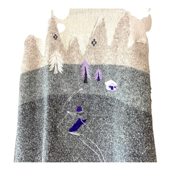 Rare Vintage Tanjay Sweater Turtleneck with Skier/Snow Size Medium - Picture 4 of 8